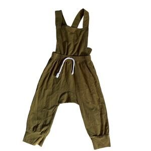 12-18mo baby girls olive green boho overalls